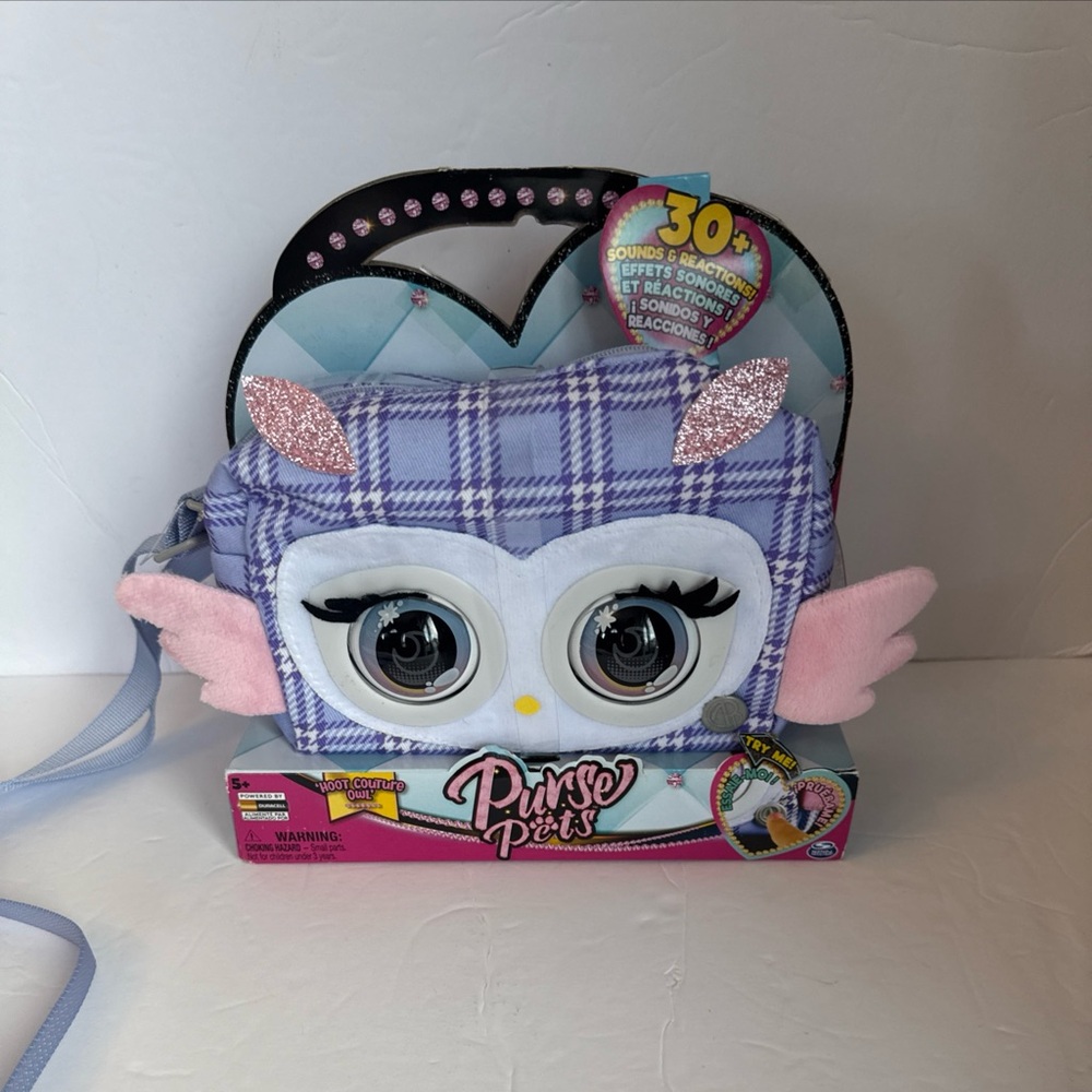 Purse Pets Hoot Couture Owl 30 sounds and reactions crossbody purse toy kids New